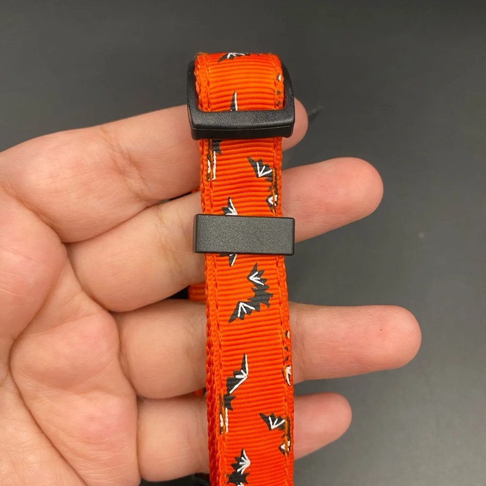 Dog size small/medium orange bat bowtie pet collar
